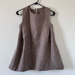 TORIO Women’s Sleeveless Top Small Brown A-line Babydoll Contemporary Office